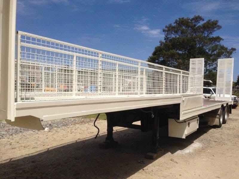 Flatbed truck after refinishing work