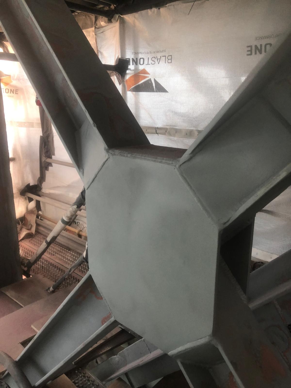 Fabricated steel prepared for coating